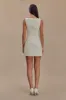 Evanna Sleeveless Suiting Mini Dress - Ivory sold by Meshki