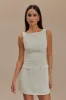 Evanna Sleeveless Suiting Mini Dress - Ivory sold by Meshki