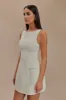 Evanna Sleeveless Suiting Mini Dress - Ivory sold by Meshki