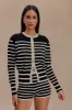 Tabitha Stripe Knit Shorts - Black/White sold by Meshki