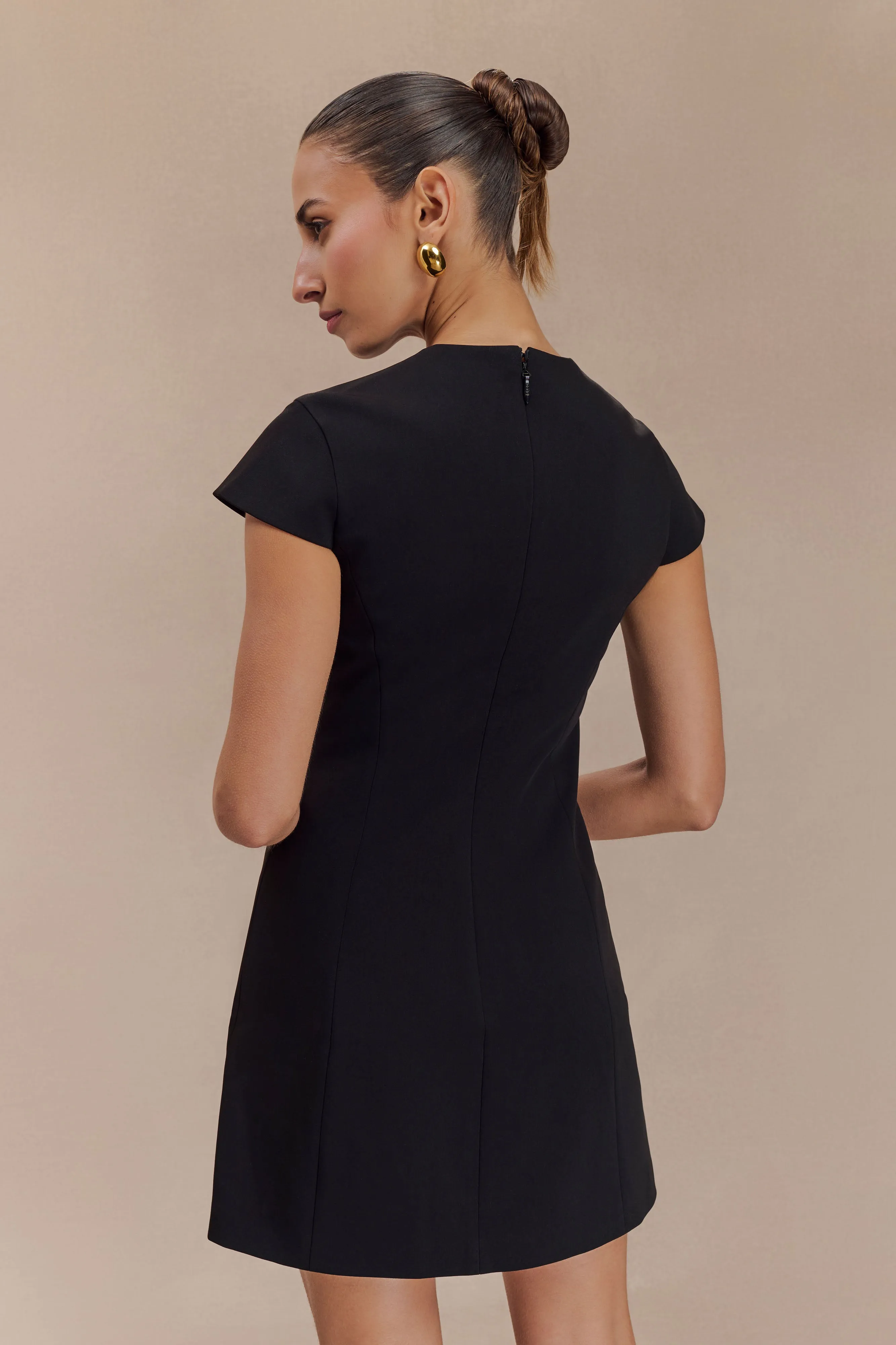 Remi Suiting Mini Dress With Floral Hardware - Black sold by Meshki product image thumbnail 2