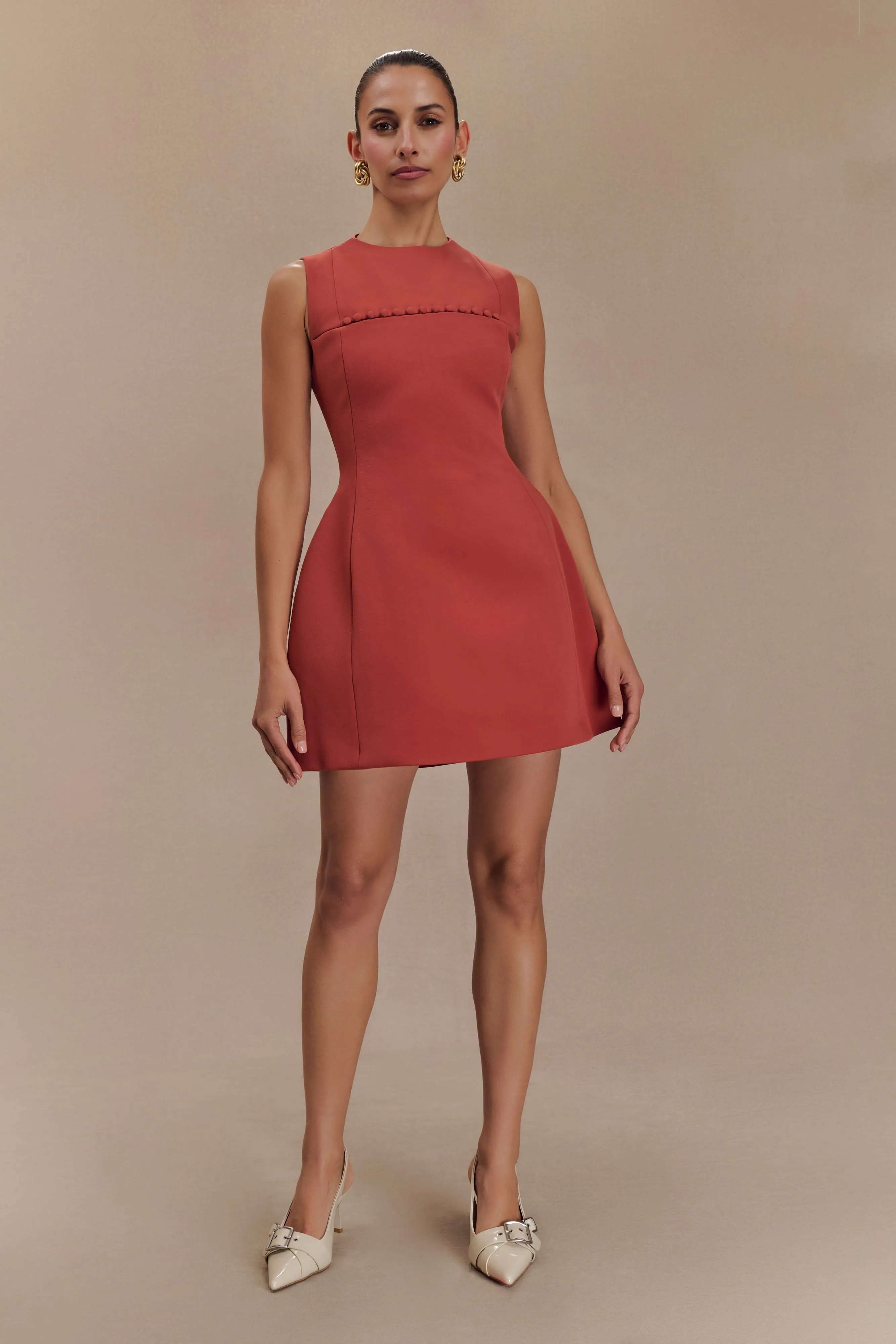 Winona Suiting Mini Dress With Cut Out - Chilli sold by Meshki product image thumbnail 3