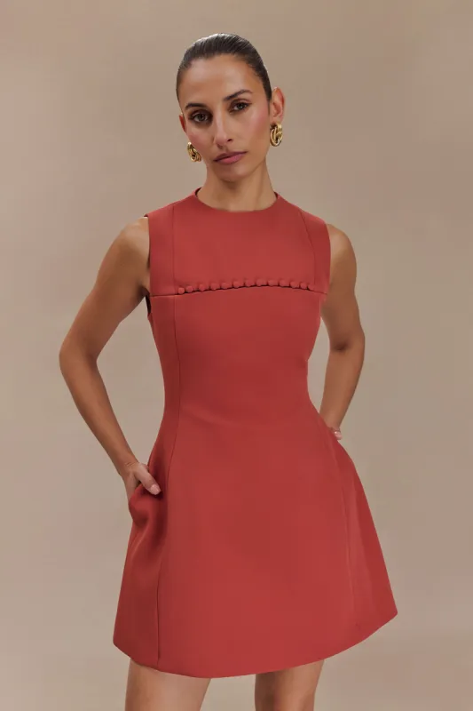 Winona Suiting Mini Dress With Cut Out - Chilli sold by Meshki