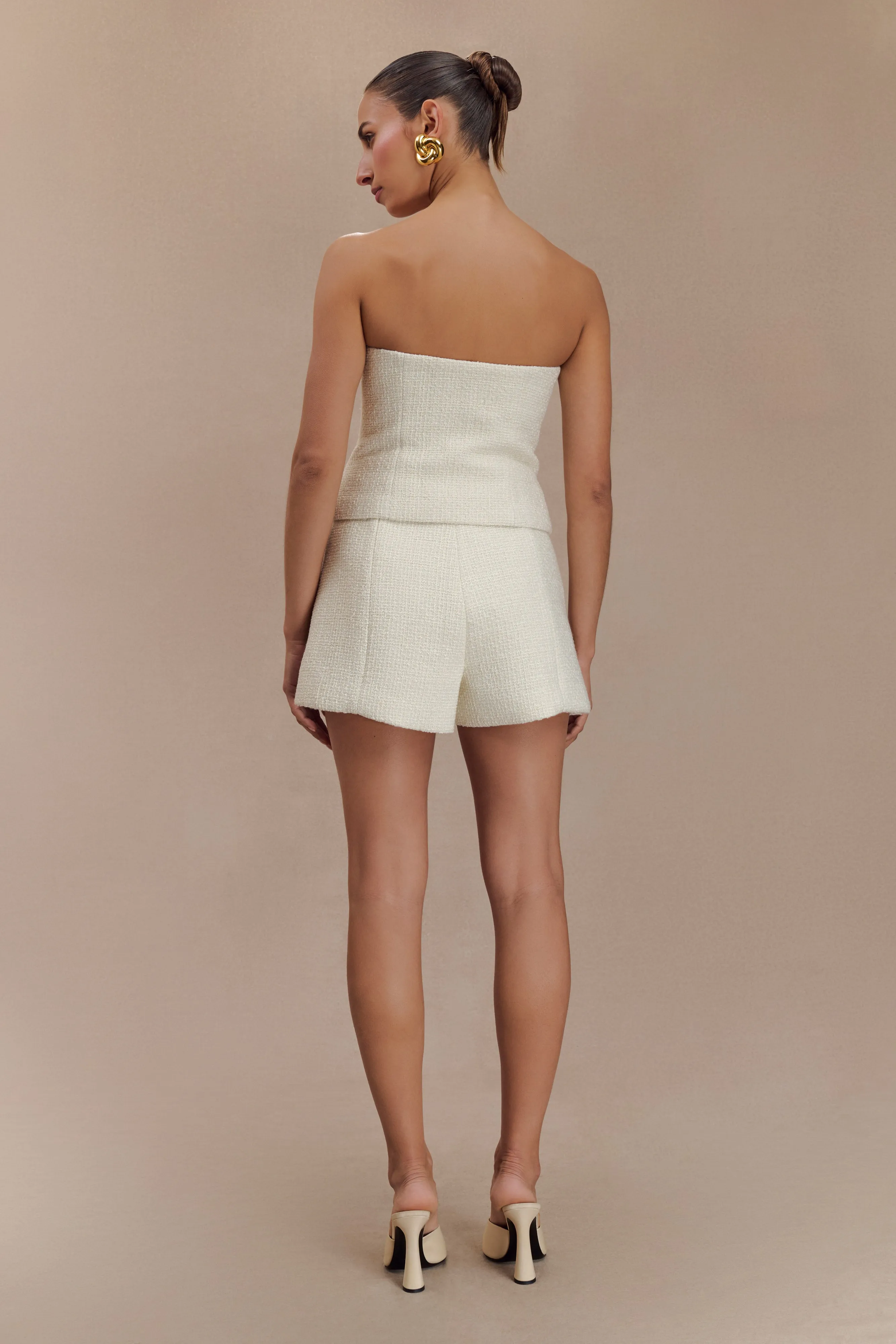 Parker Boucle Strapless Asymmetric Top - Ivory sold by Meshki product image thumbnail 2