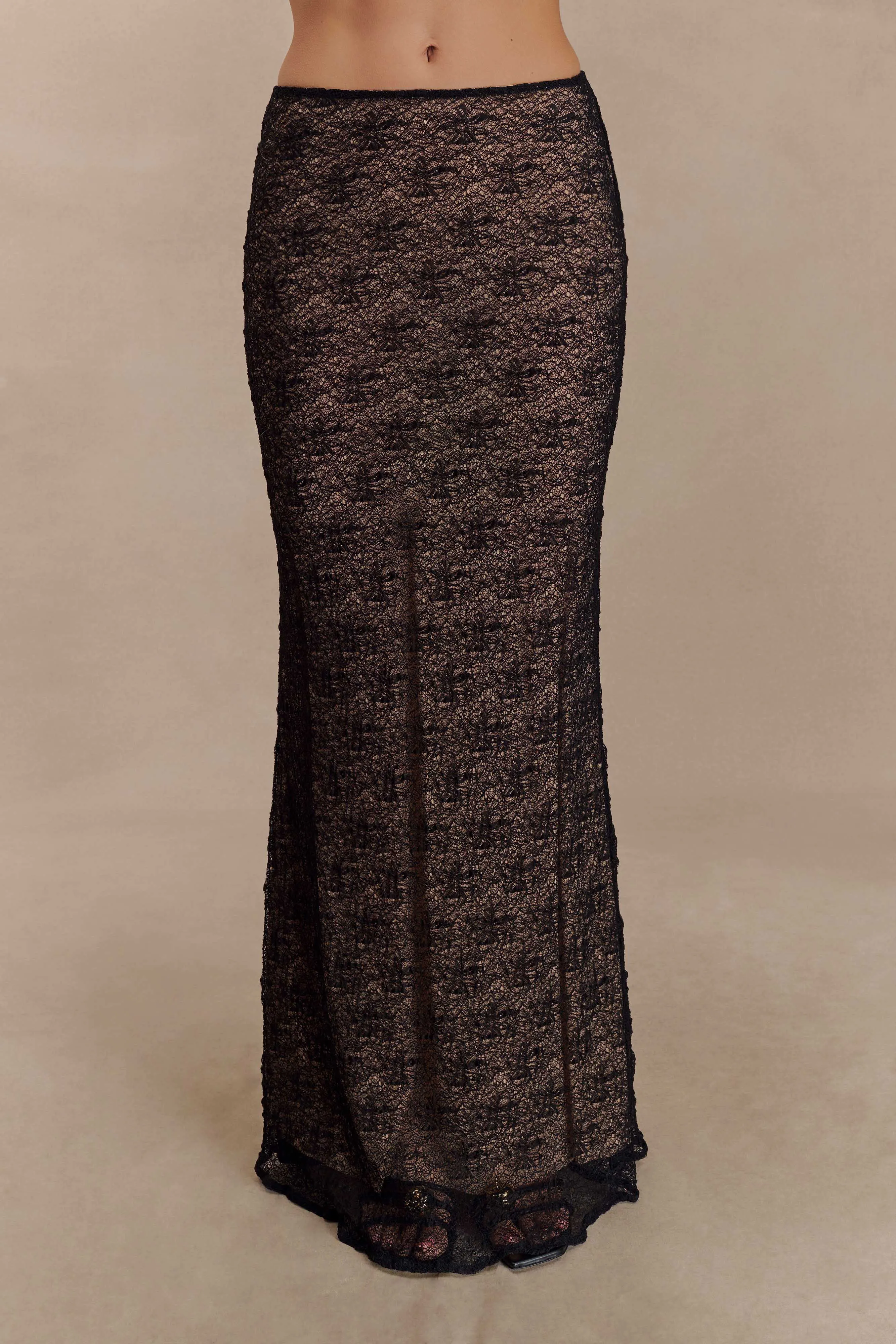 Robyn Sheer Lace Maxi Skirt - Black sold by Meshki product image thumbnail 4