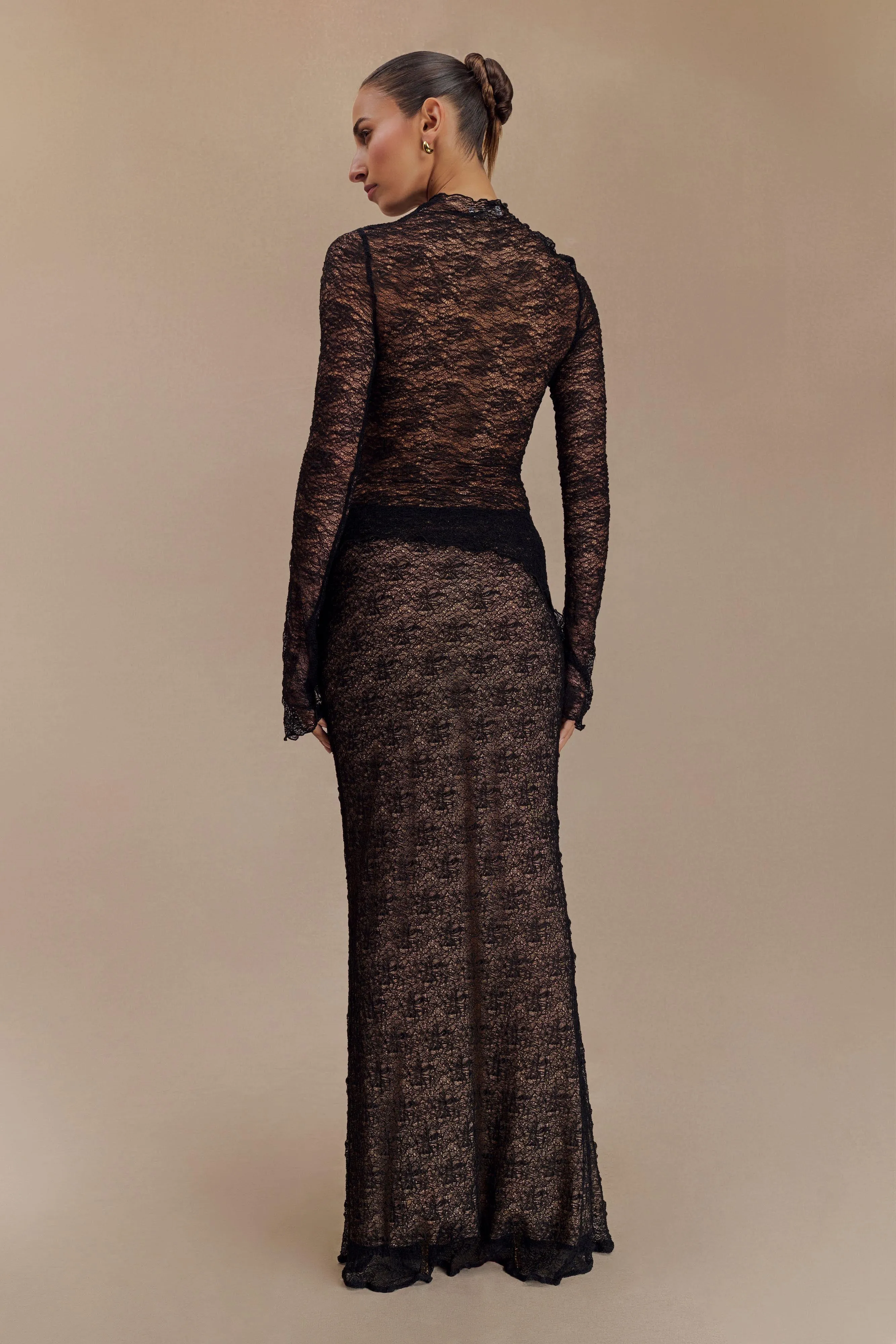 Robyn Sheer Lace Maxi Skirt - Black sold by Meshki product image thumbnail 2