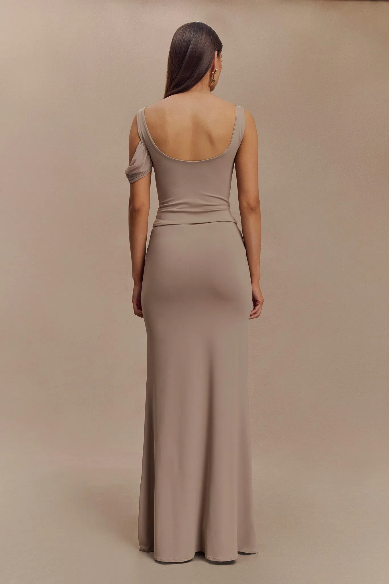 Jules Recycled Nylon And Mesh Sleeveless Top - Taupe sold by Meshki product image thumbnail 2
