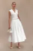 Jemima Cotton Midi Skirt - White sold by Meshki