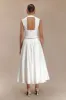 Jemima Cotton Midi Skirt - White sold by Meshki