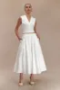 Jemima Cotton Midi Skirt - White sold by Meshki