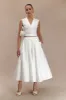 Jemima Cotton Midi Skirt - White sold by Meshki