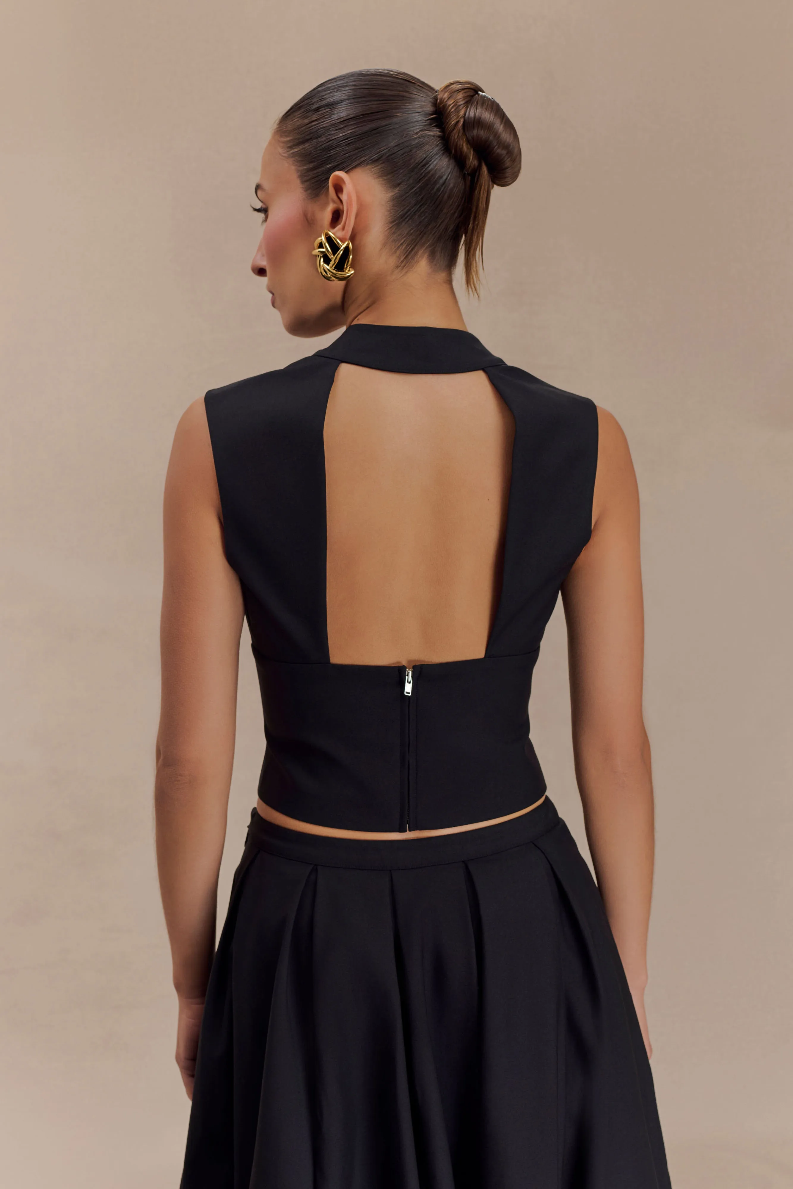Jemima Sleeveless Cross Over Top - Black sold by Meshki product image thumbnail 2