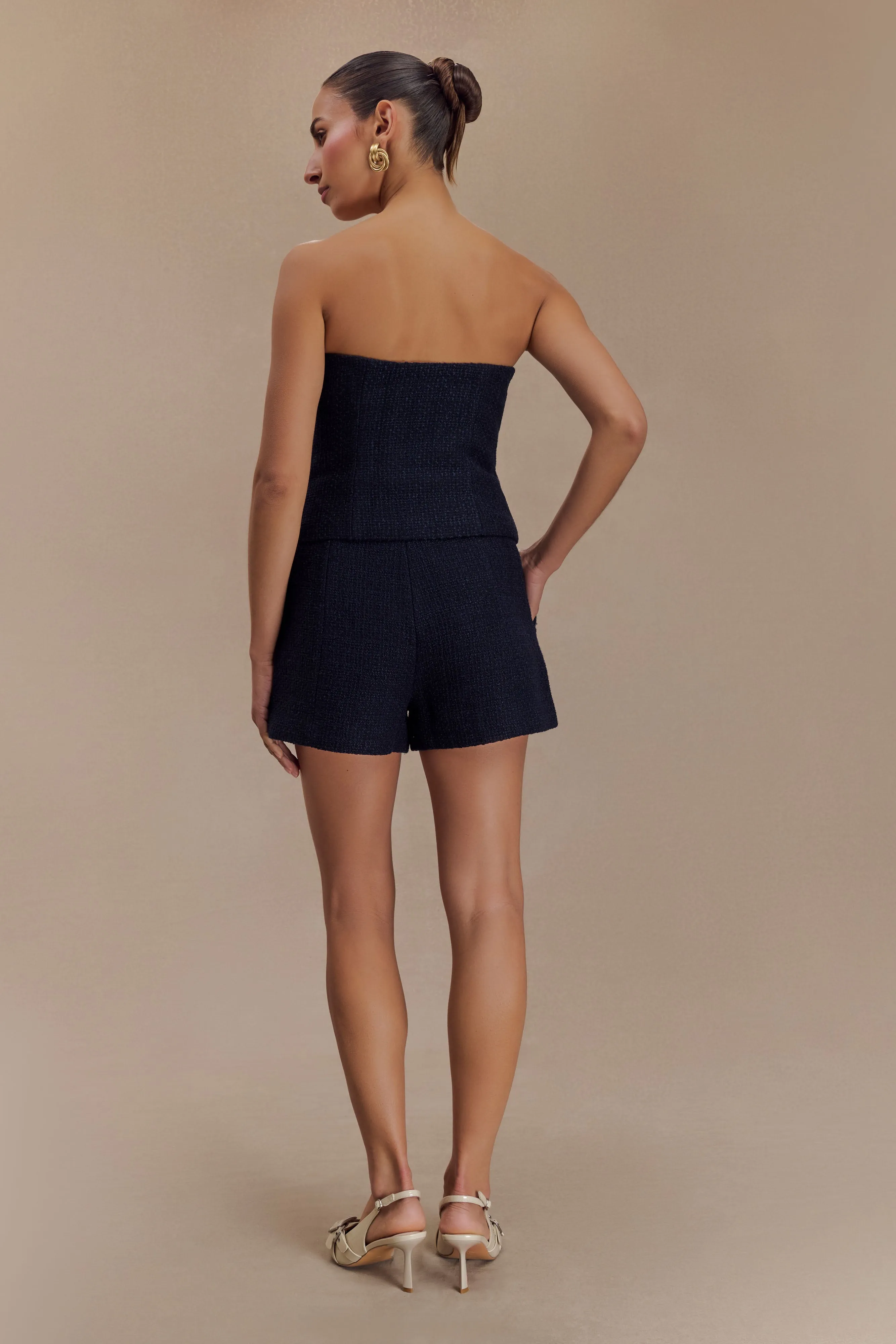 Parker Boucle Strapless Asymmetric Top - Midnight Blue sold by Meshki product image thumbnail 2