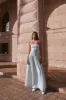 Maureen Cotton Shirring Maxi Dress - Powder Blue sold by Meshki