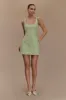 Beth Tweed Mini Dress - Pastel Green sold by Meshki