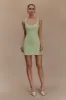 Beth Tweed Mini Dress - Pastel Green sold by Meshki