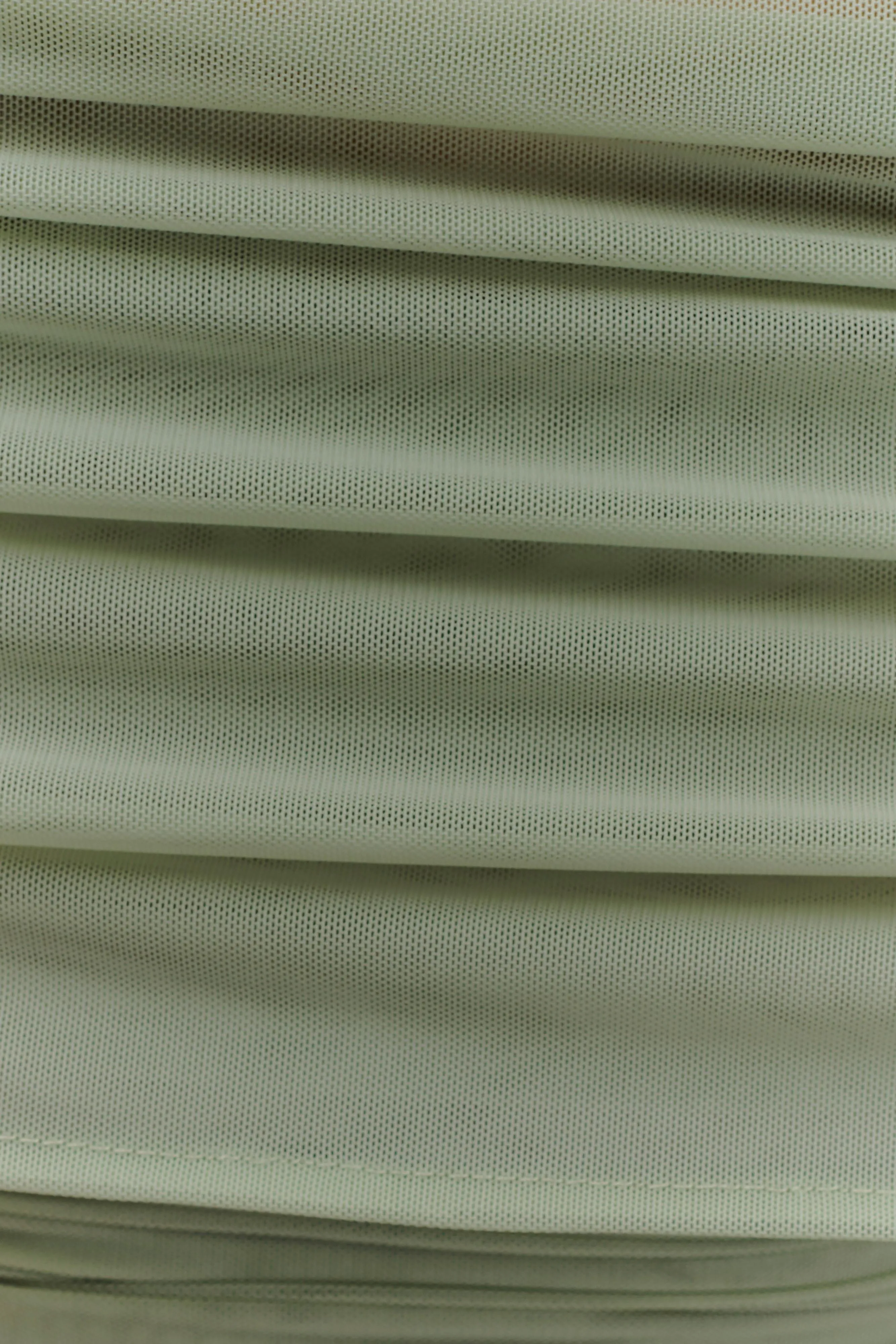 Arna Off Shoulder Mesh Crop Top - Basil sold by Meshki product image thumbnail 5