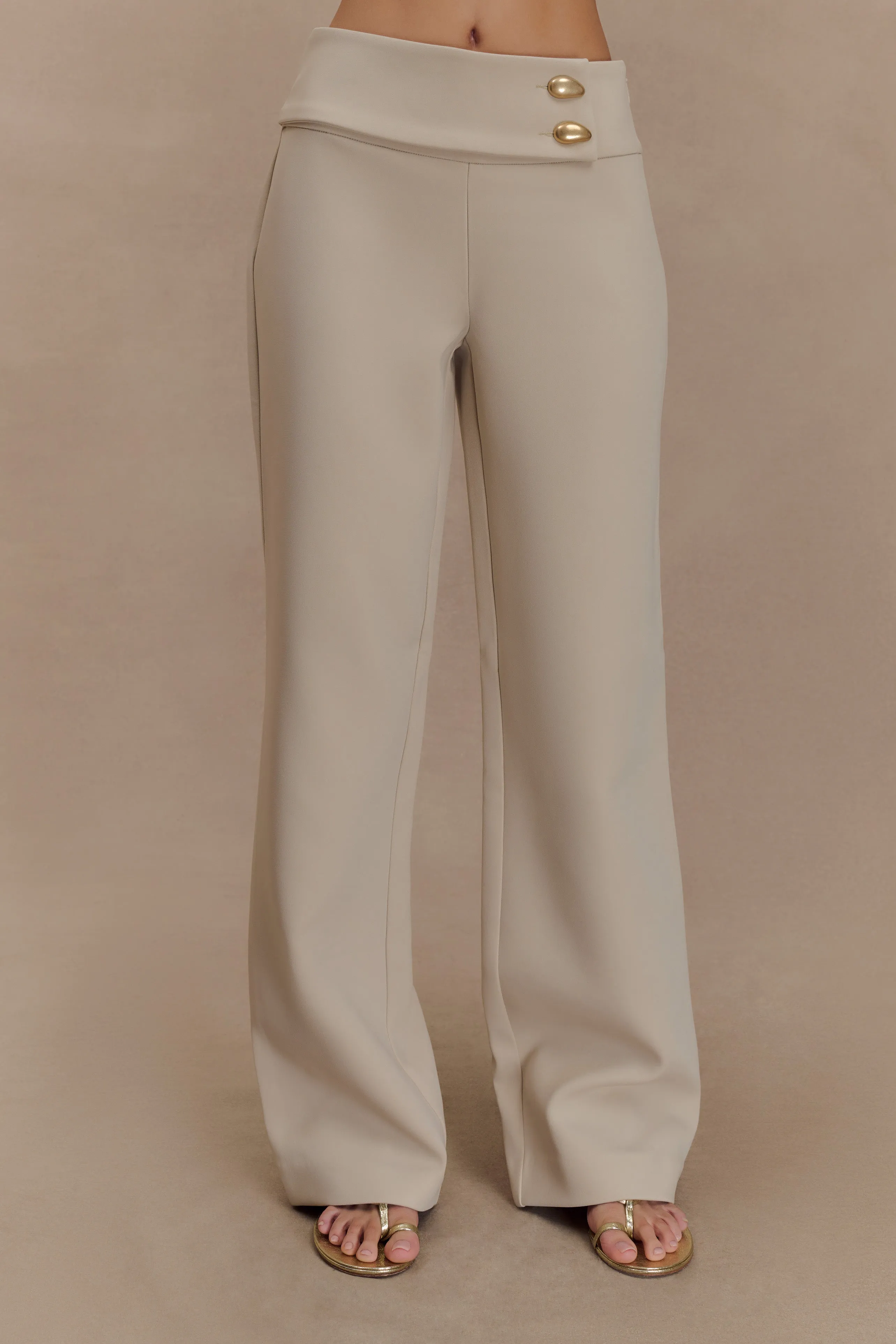Lindie Straight Leg Suiting Pants - Sand sold by Meshki product image thumbnail 2