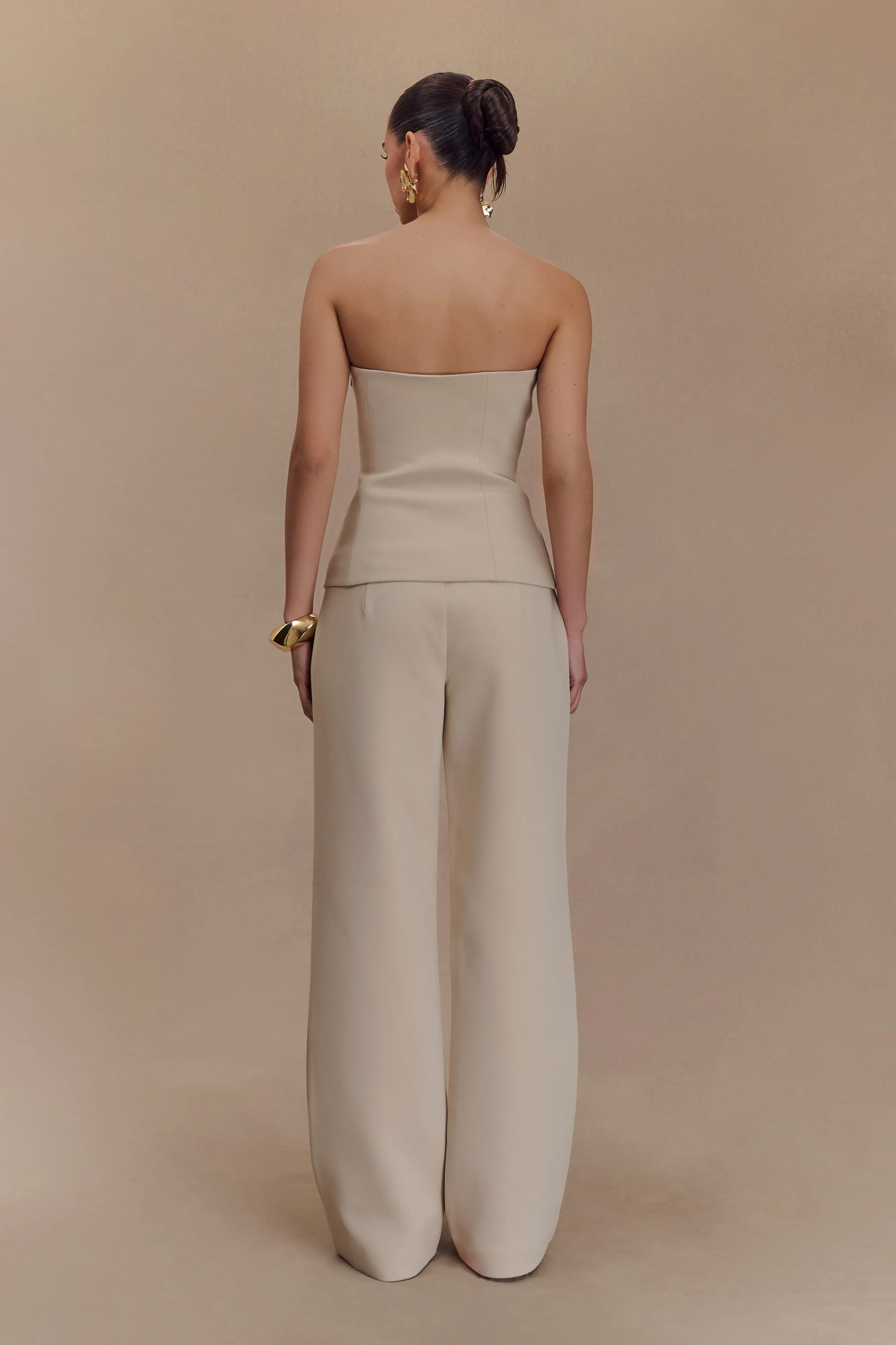 Lindie Straight Leg Suiting Pants - Sand sold by Meshki product image thumbnail 3