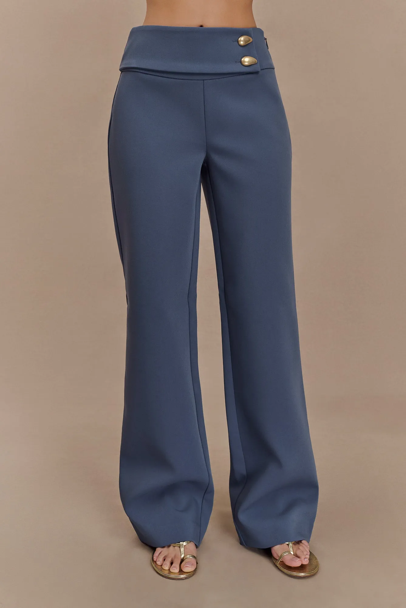 Lindie Straight Leg Suiting Pants - Steel sold by Meshki product image thumbnail 4
