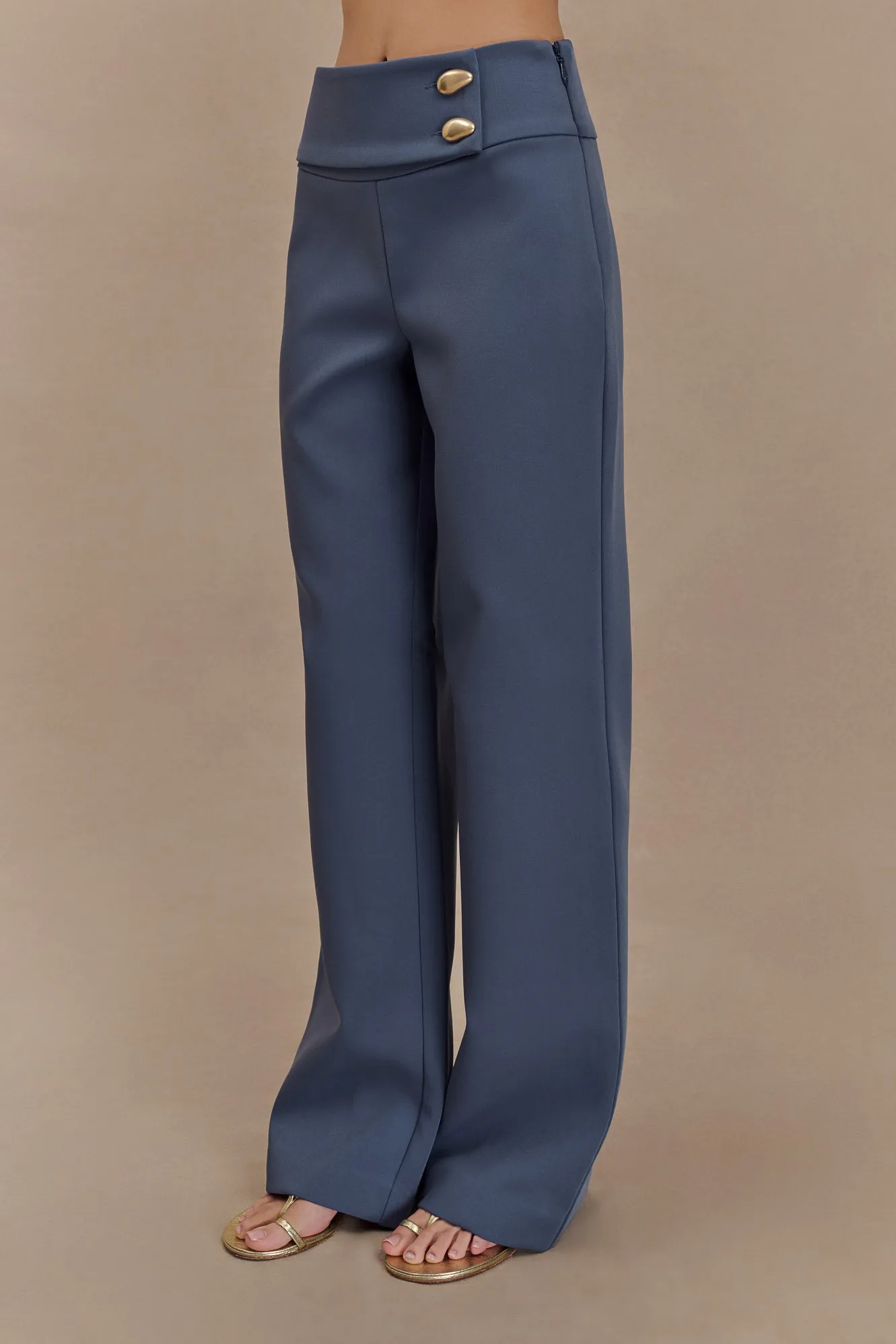 Lindie Straight Leg Suiting Pants - Steel sold by Meshki product image thumbnail 5