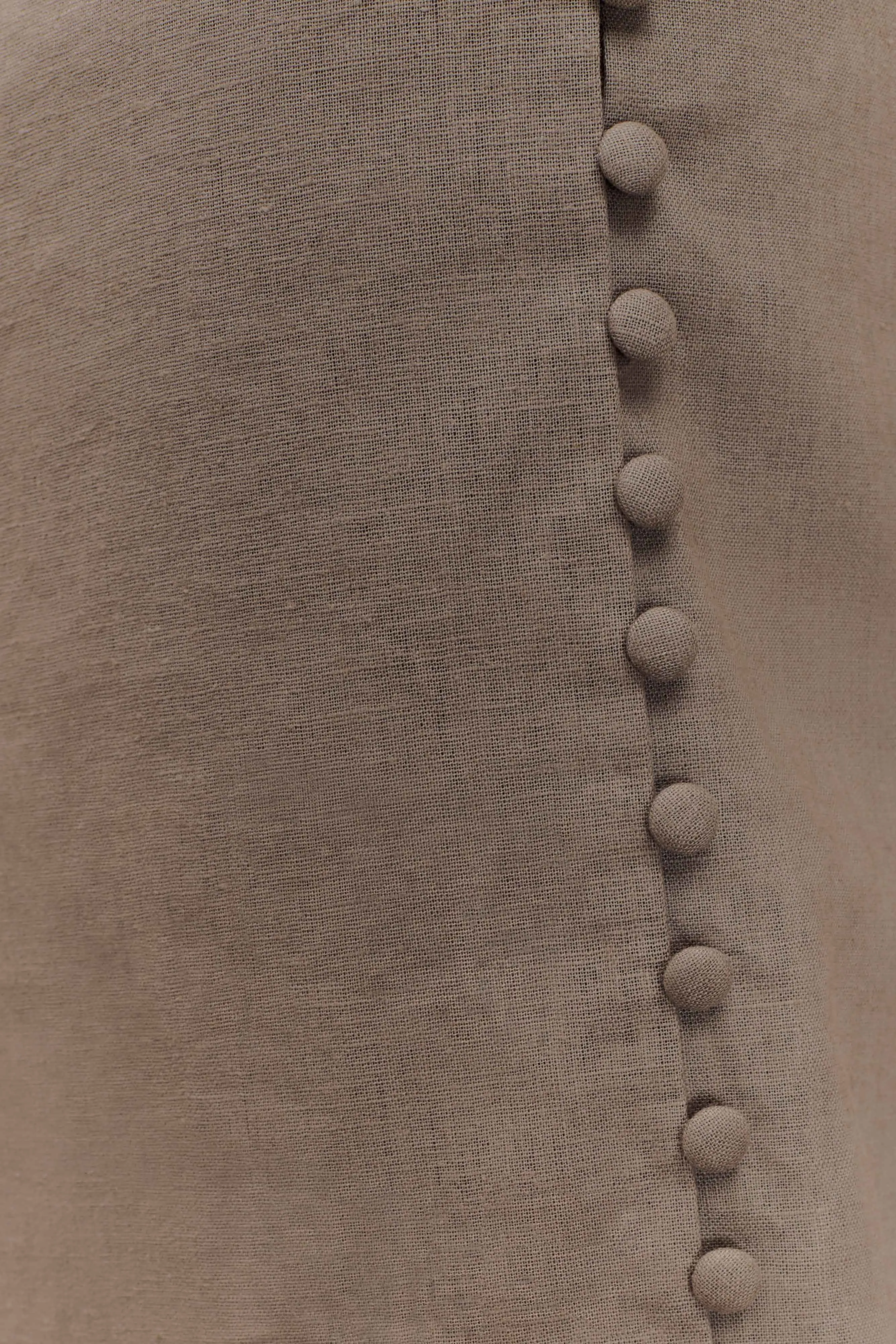 Bronte Linen Button Midi Dress - Pebble sold by Meshki product image thumbnail 5