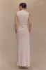 Lorelei Crepe Twist Midi Dress - Taupe sold by Meshki