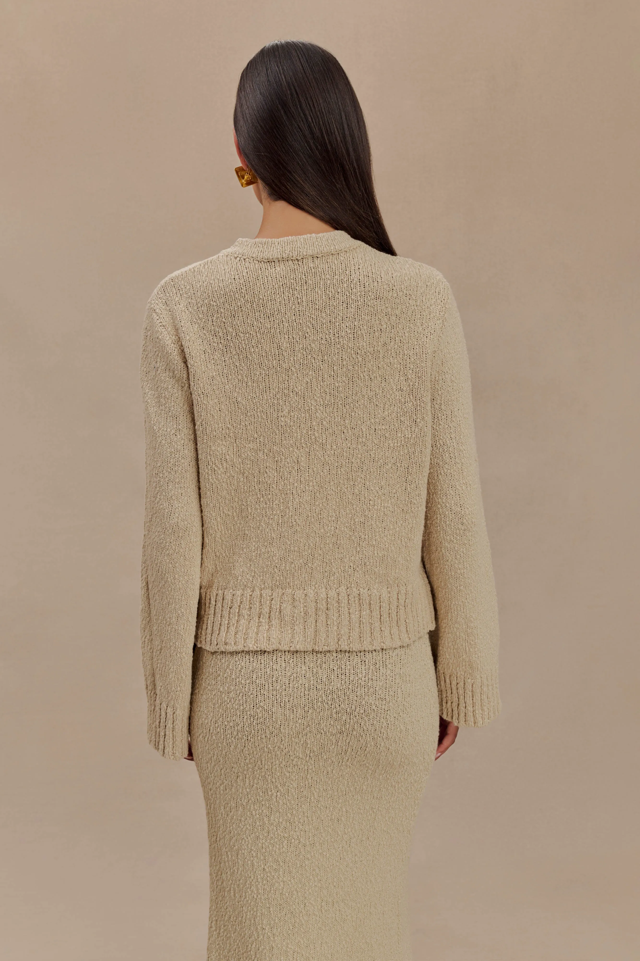 Moira Oversized Boucle Cardigan - Wheat sold by Meshki product image thumbnail 2