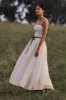 Penny Strapless Contrast Midi Dress - Ivory & Burgundy sold by Meshki