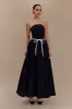 Penny Strapless Contrast Midi Dress - Black & White sold by Meshki