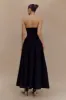 Penny Strapless Contrast Midi Dress - Black & White sold by Meshki