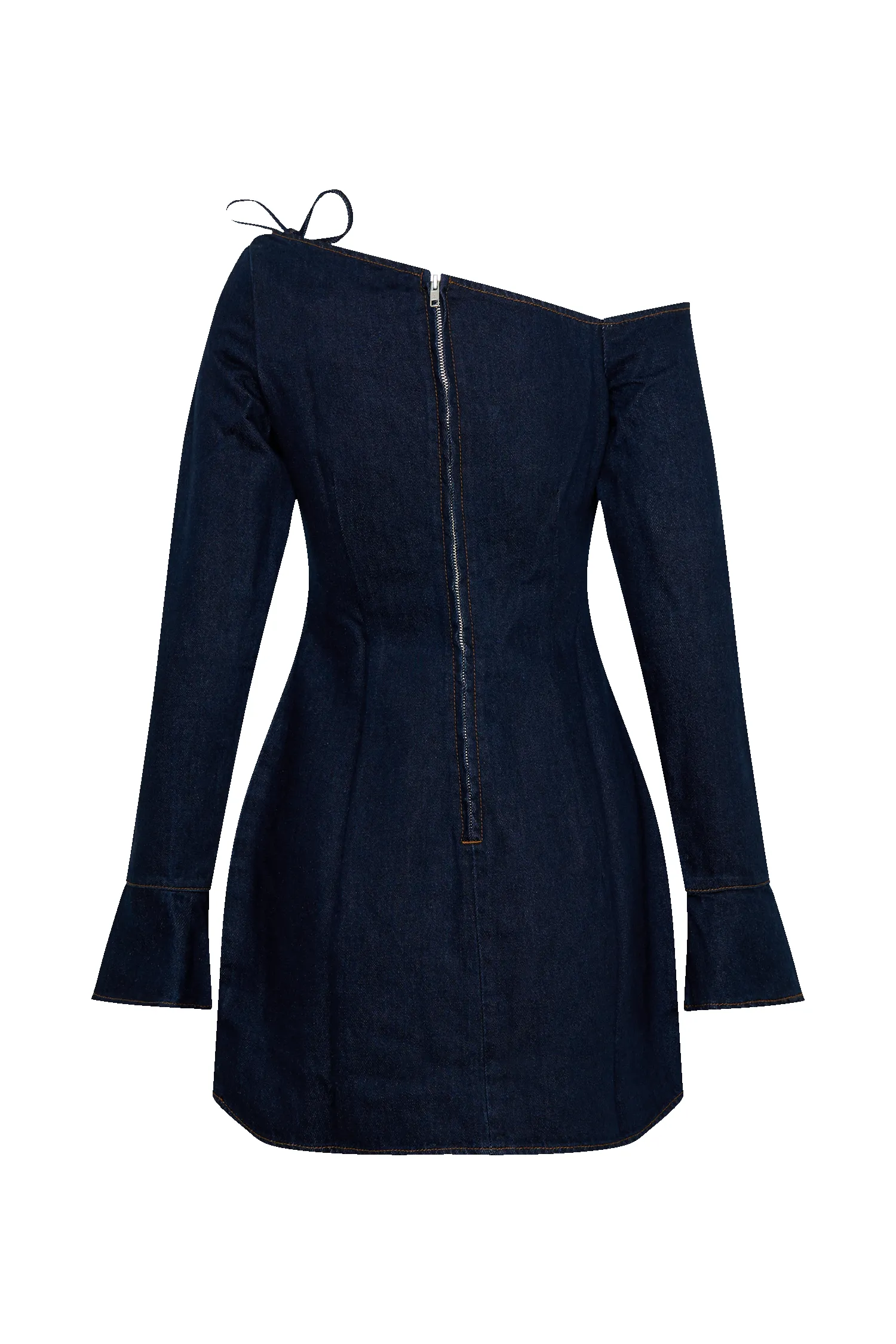 Cece Denim Mini Dress With Ties - Indigo Blue sold by Meshki product image thumbnail 3
