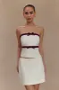 Aisha Suiting Mini Skirt - Ivory sold by Meshki