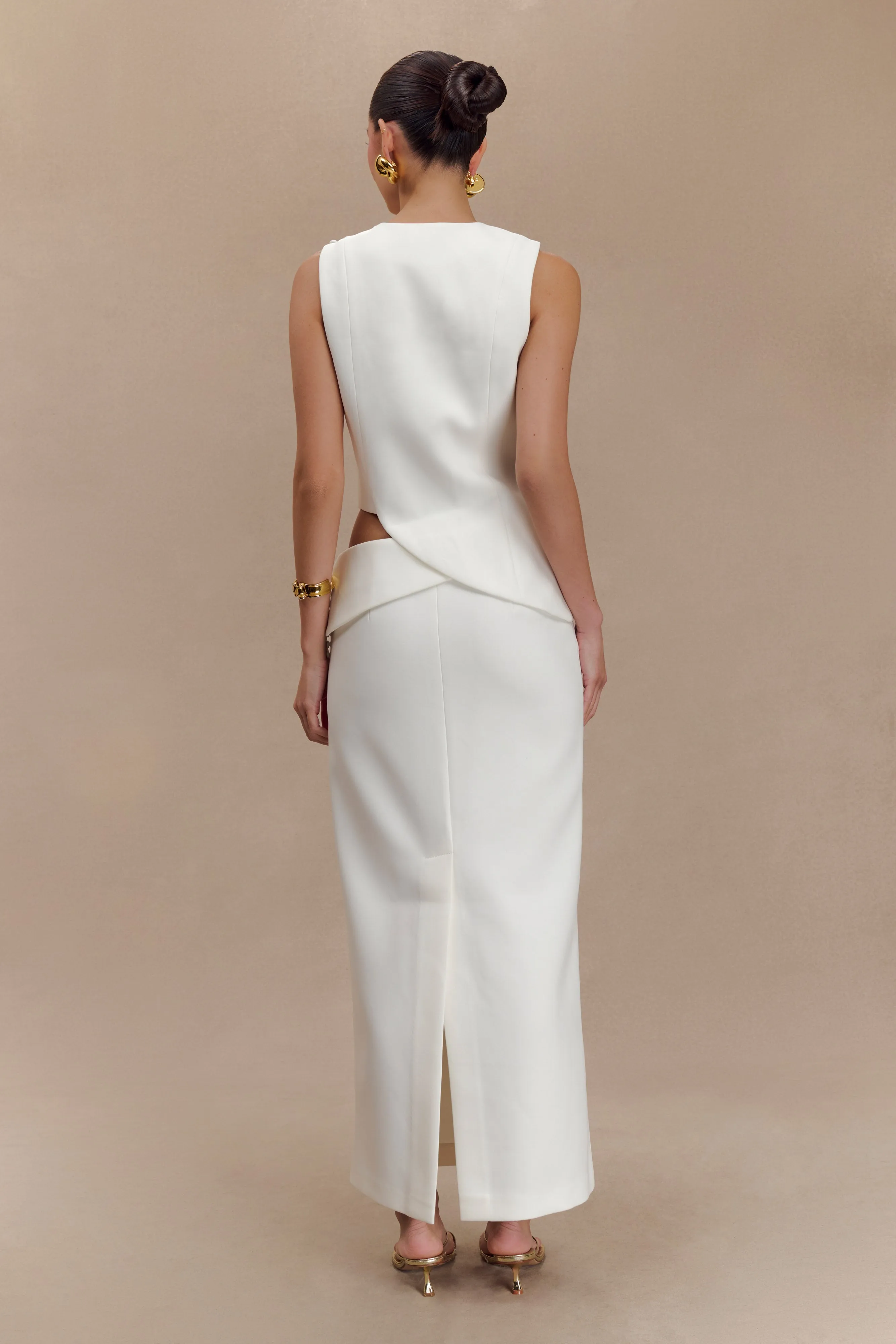 Astrid Suiting Midi Skirt - White sold by Meshki product image thumbnail 4