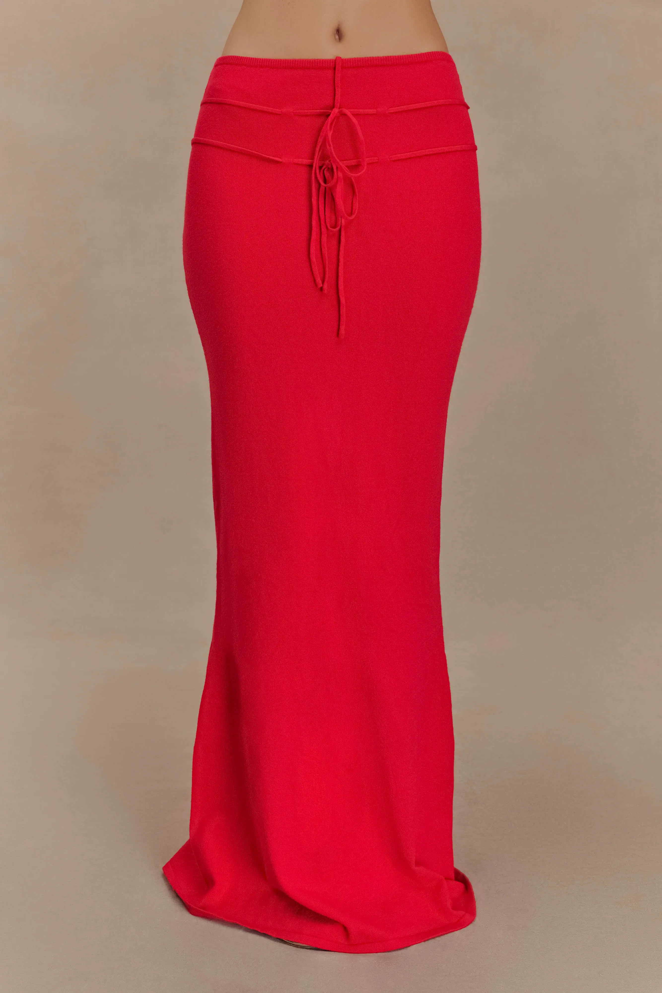 Polly Knit Maxi Skirt - Red sold by Meshki product image thumbnail 5
