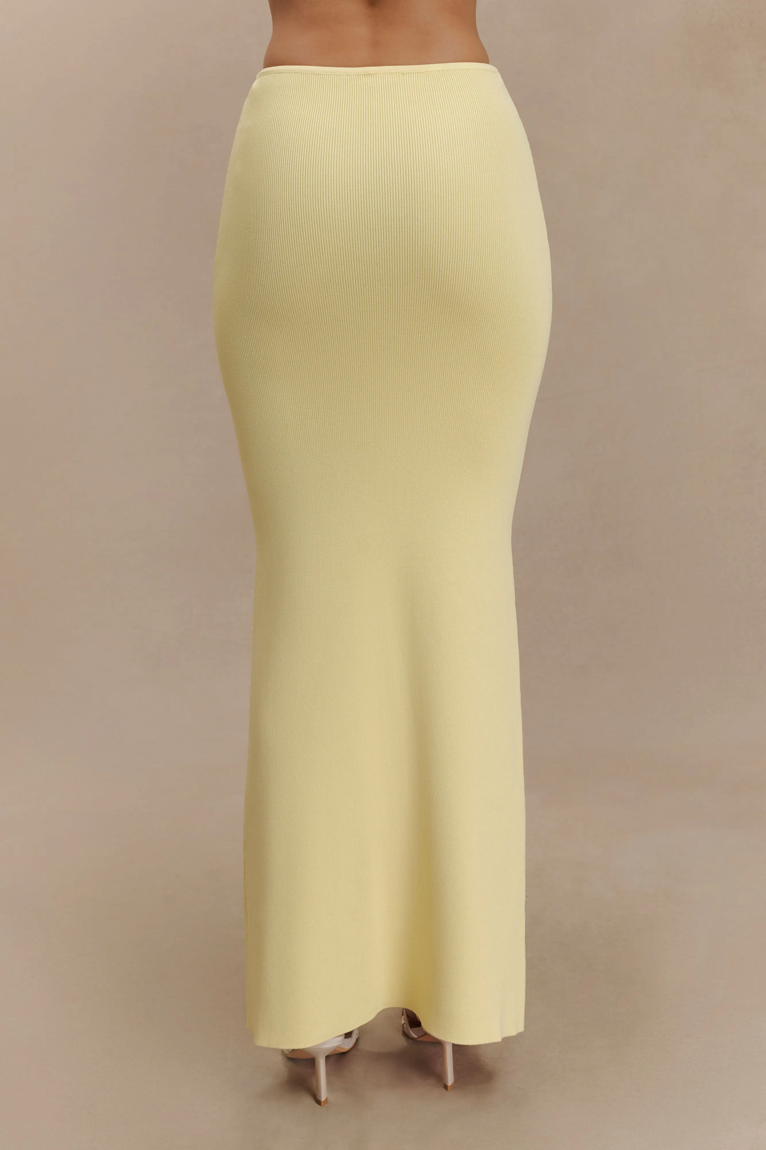 Keaton Fishtail Knit Maxi Skirt - Lemon sold by Meshki product image thumbnail 3