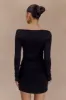 Jaden Off Shoulder Recycled Nylon Top - Black sold by Meshki