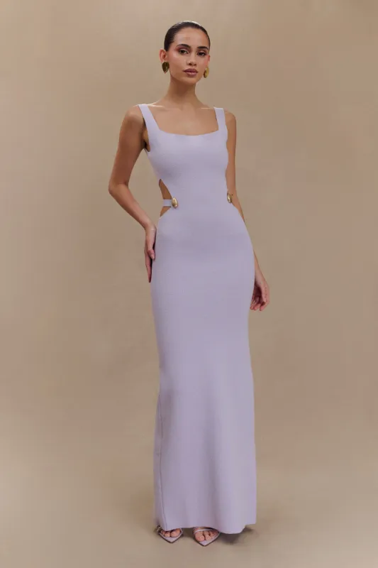 Alysanne Cut Out Knit Maxi Dress - Lilac sold by Meshki