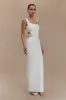 Alysanne Cut Out Knit Maxi Dress - White sold by Meshki