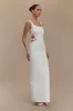 Alysanne Cut Out Knit Maxi Dress - White sold by Meshki