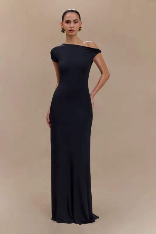 Tamsin Short Sleeve Modal Maxi Dress - Black sold by Meshki