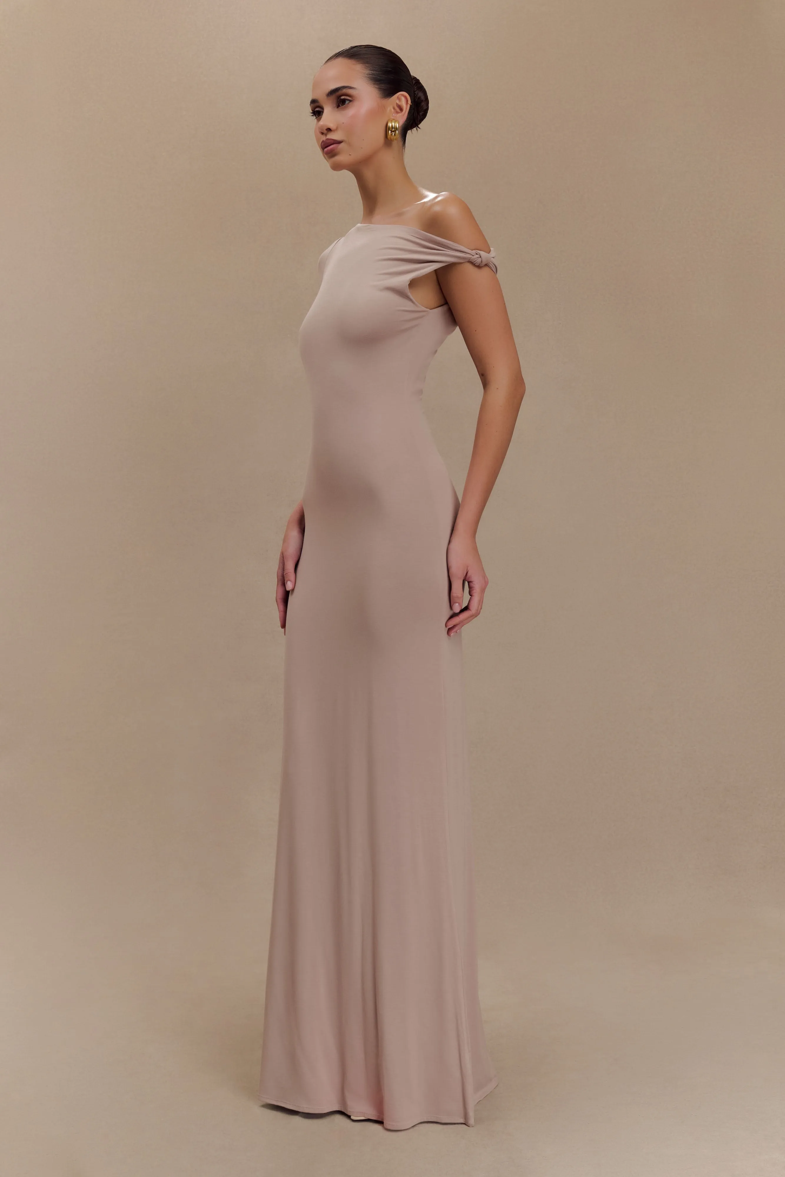 Tamsin Short Sleeve Modal Maxi Dress - Mushroom sold by Meshki product image thumbnail 3