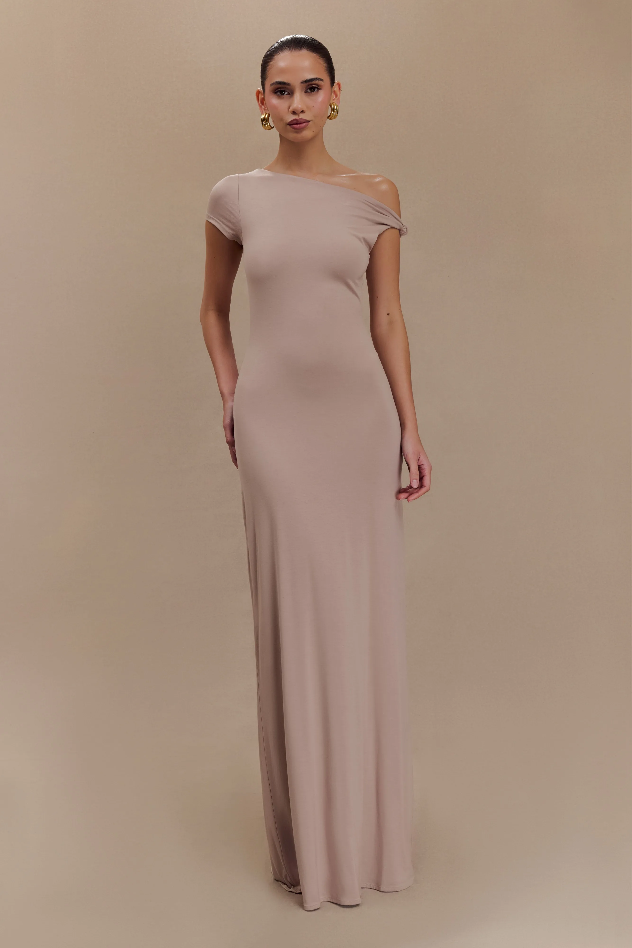 Tamsin Short Sleeve Modal Maxi Dress - Mushroom sold by Meshki product image thumbnail 4