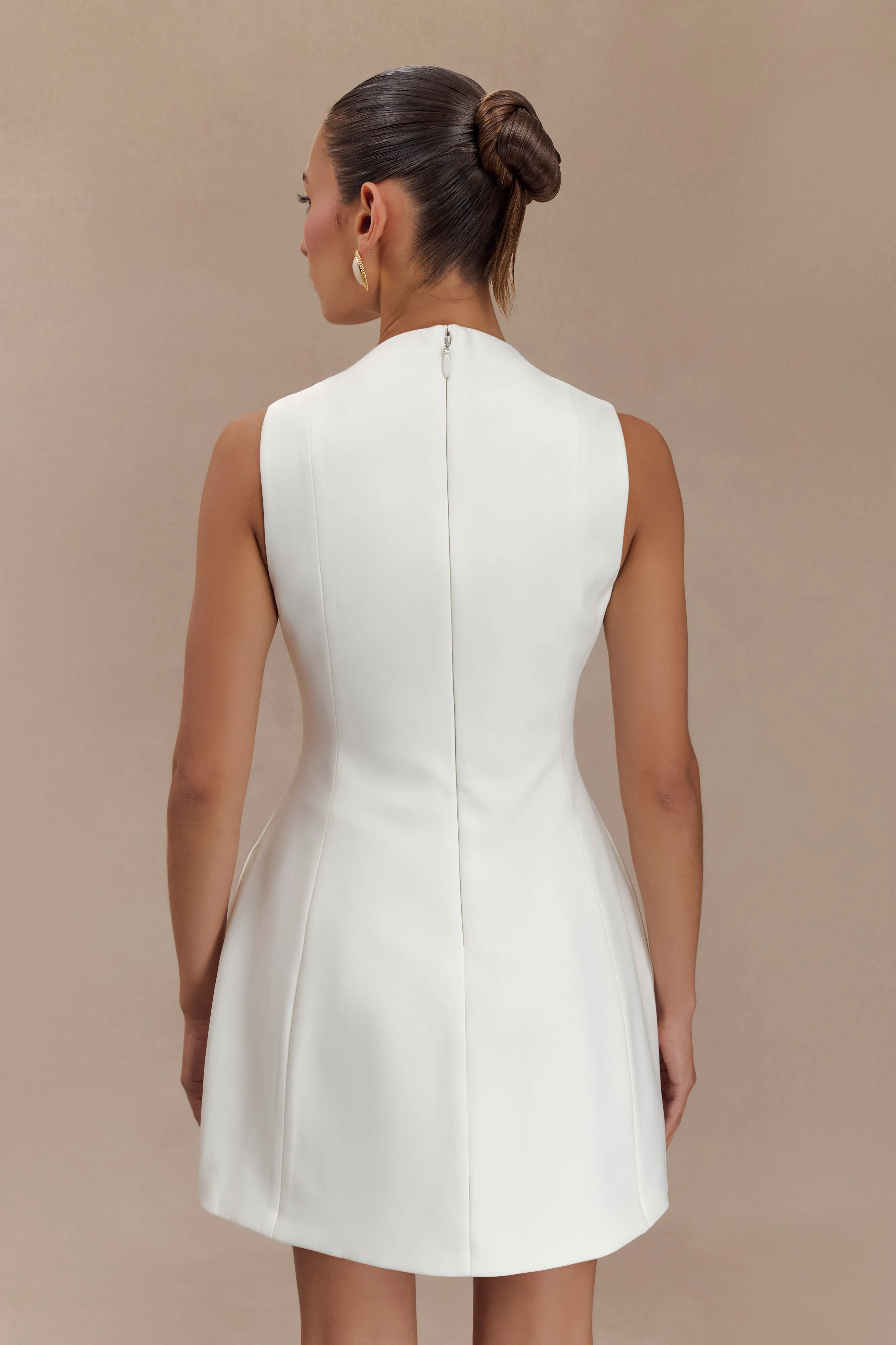 Winona Suiting Mini Dress With Cut Out - White sold by Meshki product image thumbnail 2