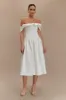 Orla Strapless Cotton Midi Dress - White sold by Meshki
