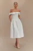 Orla Strapless Cotton Midi Dress - White sold by Meshki