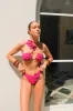 Skye Floral Crochet Tie Up Bikini Bottom - Pink Cherry sold by Meshki