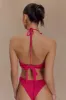River Floral Crochet Bikini Top - Pink Cherry sold by Meshki