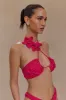 River Floral Crochet Bikini Top - Pink Cherry sold by Meshki