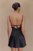 Rylee Multi Pleat Mini Dress - Charcoal sold by Meshki
